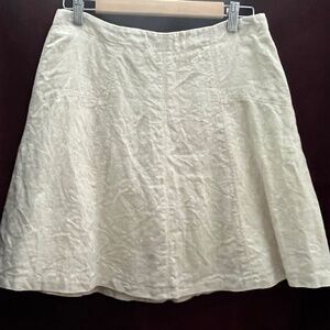 Loft khaki linen a-line miniskirt